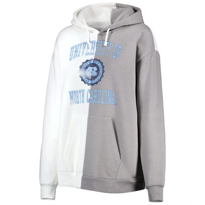 Shop Gameday Couture Gray/white North Carolina Tar Heels Split Pullover Hoodie