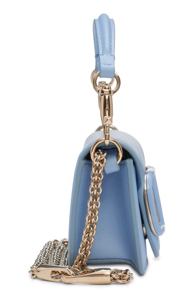 Shop Valentino Small Locò Leather Shoulder Bag In Popeline Blue