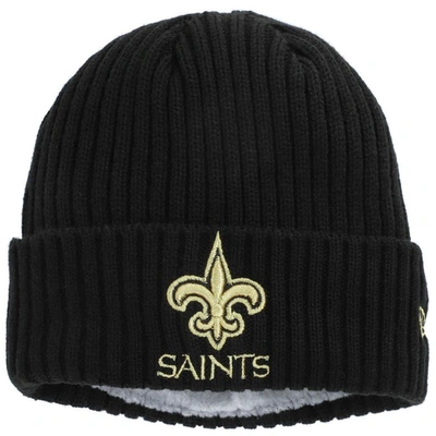 Shop New Era Youth  Black New Orleans Saints Team Logo Core Classic Cuffed Knit Hat