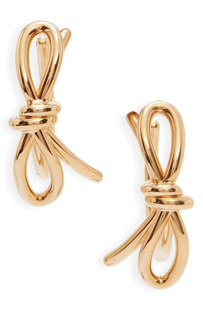 Shop Valentino Garavani Bow Hoop Earrings In Oro
