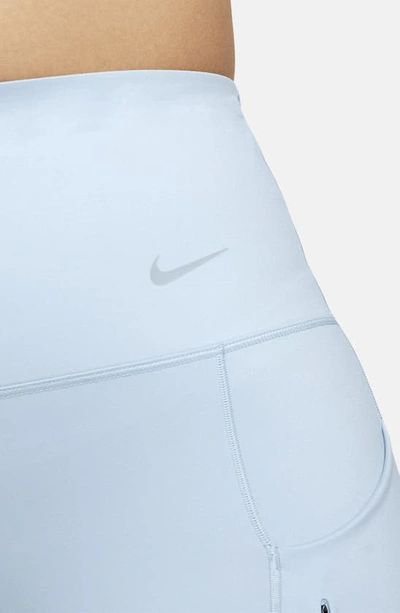 Shop Nike Dri-fit Go High Waist 7/8 Leggings In Light Armory Blue/ Black