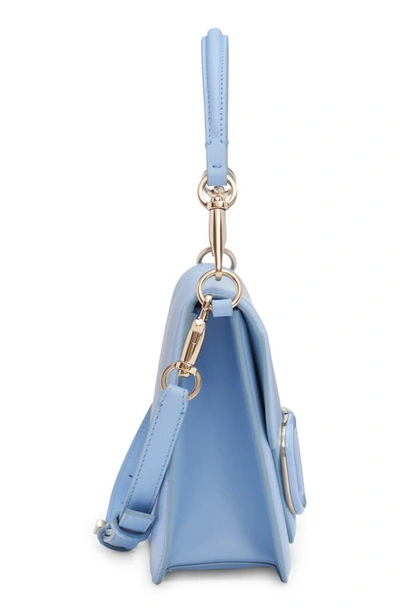 Shop Valentino Locò Leather Shoulder Bag In Zqw Popeline Blue