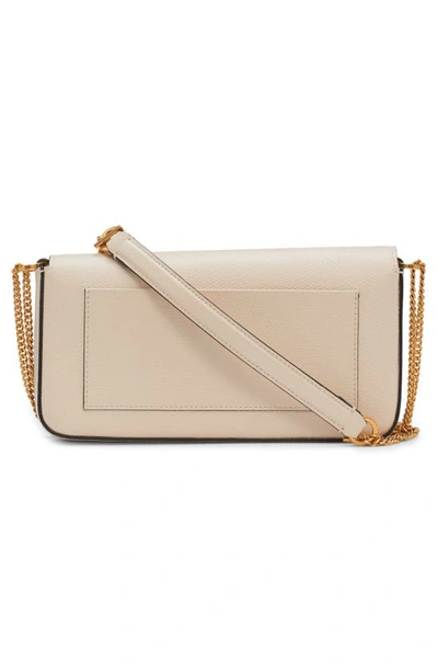 Shop Valentino Vlogo Signature Leather Crossbody Pouch Bag In Light Ivory