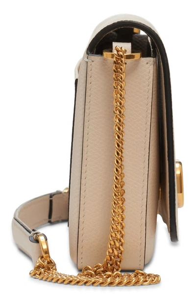 Shop Valentino Vlogo Signature Leather Crossbody Pouch Bag In Light Ivory