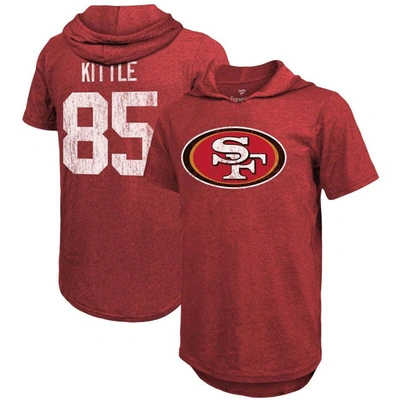 Shop Majestic Threads George Kittle Scarlet San Francisco 49ers Player Name & Number Tri-blend Slim Fit H