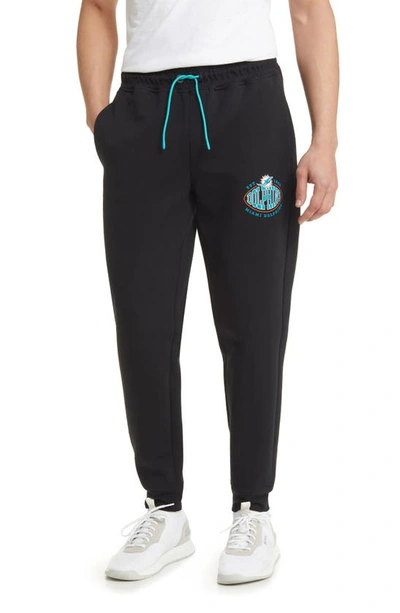 Shop Hugo Boss X Nfl Cotton Blend Joggers In Miami Dolphins Black