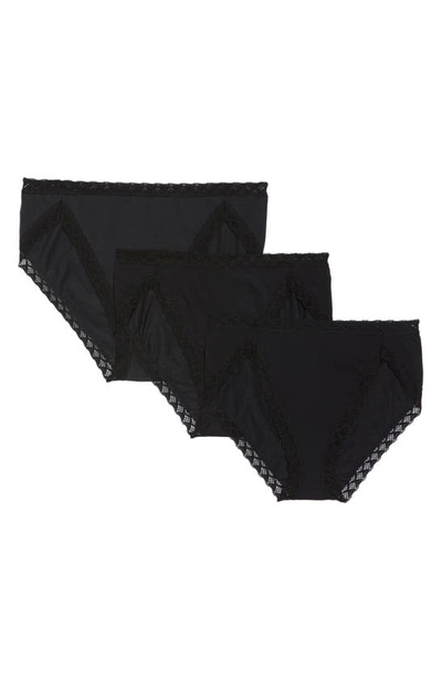 Shop Natori Bliss 3-pack French Cut Briefs In Black