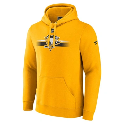 Shop Fanatics Branded Gold Pittsburgh Penguins Authentic Pro Secondary Pullover Hoodie