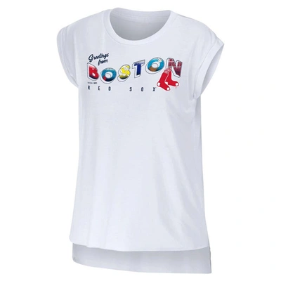 Shop Wear By Erin Andrews White Boston Red Sox Greetings From T-shirt