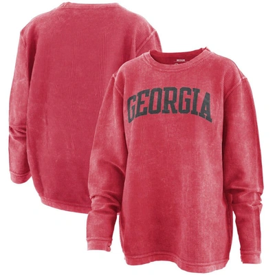 Shop Pressbox Red Georgia Bulldogs Comfy Cord Vintage Wash Basic Arch Pullover Sweatshirt