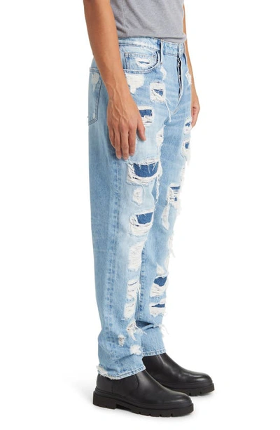 Shop Frame Relaxed Straight Leg Jeans In Gate Destruct