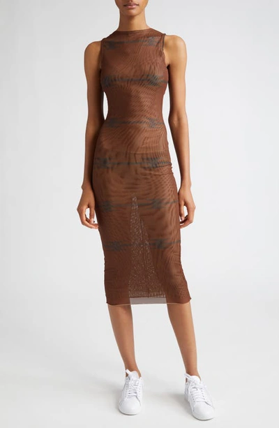 Shop Honor The Gift Sleeveless Mesh Dress In Brown