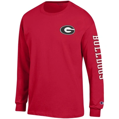 Shop Champion Red Georgia Bulldogs Team Stack Long Sleeve T-shirt