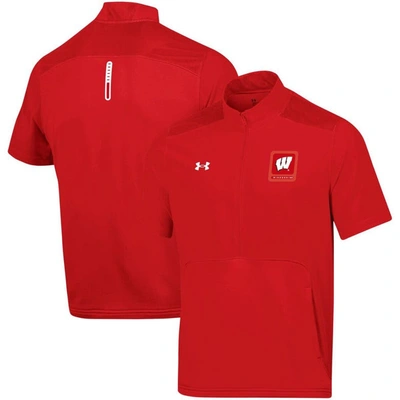 Shop Under Armour Red Wisconsin Badgers Motivate Half-zip Jacket