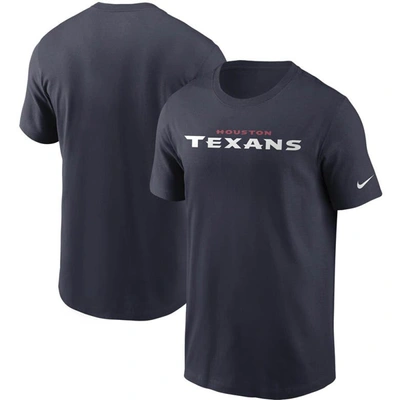 Nike Men's Navy Houston Texans Wordmark Legend Performance T-shirt In Navy