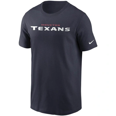 Shop Nike Navy Houston Texans Team Wordmark T-shirt