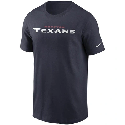 Nike Men's Navy Houston Texans Wordmark Legend Performance T-shirt In Navy