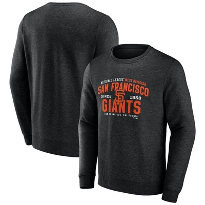 Shop Fanatics Branded Heathered Black San Francisco Giants Classic Move Pullover Sweatshirt In Heather Black