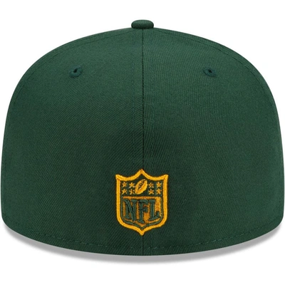 Shop New Era Green Green Bay Packers City Cluster 59fifty Fitted Hat