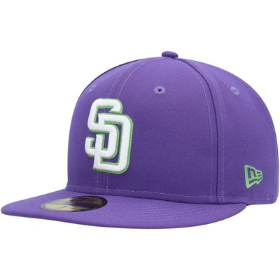 Shop New Era Purple San Diego Padres Lime Side Patch 59fifty Fitted Hat