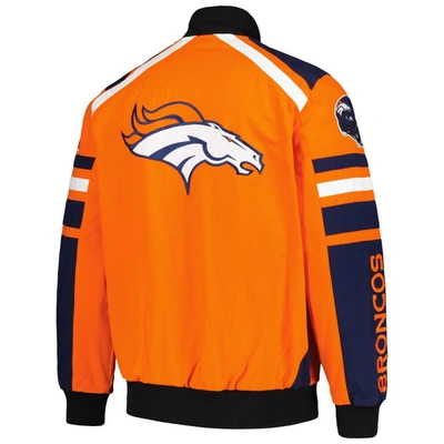 Shop G-iii Sports By Carl Banks Orange Denver Broncos Power Forward Racing Full-snap Jacket