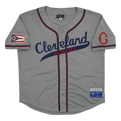 Shop Rings & Crwns #10 Gray Cleveland Buckeyes Mesh Button-down Replica Jersey