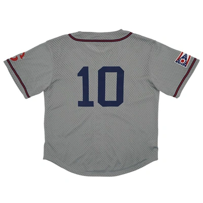 Shop Rings & Crwns #10 Gray Cleveland Buckeyes Mesh Button-down Replica Jersey