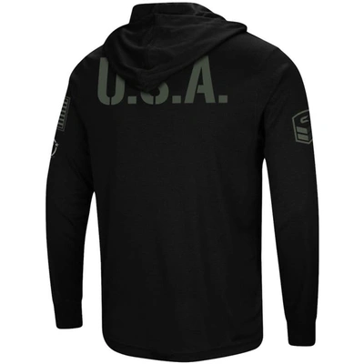 Colosseum Black Boise State Broncos Oht Military Appreciation Hoodie Long Sleeve T-shirt In Black