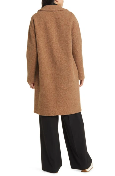 Shop Harris Wharf London Double Breasted Wool Blend Teddy Coat In Teddy Brown