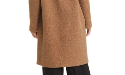 Shop Harris Wharf London Double Breasted Wool Blend Teddy Coat In Teddy Brown