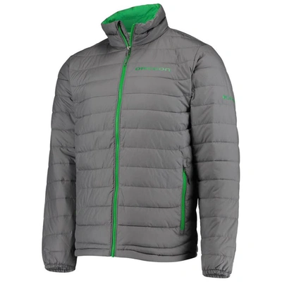 Shop Columbia Gray Oregon Ducks Powder Lite Omni-heat Reflective Full-zip Jacket
