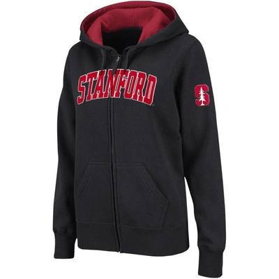 Shop Colosseum Black Stanford Cardinal Arched Name Full-zip Hoodie