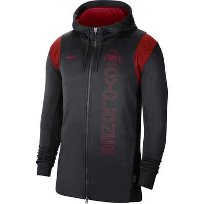 Shop Nike Black Iowa State Cyclones 2021 Sideline Performance Full-zip Hoodie
