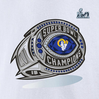 Shop Fanatics Branded White Los Angeles Rams Super Bowl Lvi Champions Big & Tall Ring T-shirt