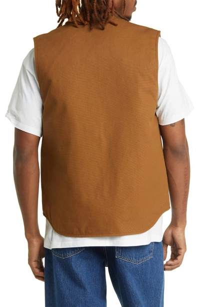 Shop Carhartt Water Repellent Canvas Vest In Hamilton Brown Rigid