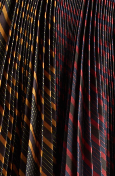 Shop Chopova Lowena Fugen Carabiner Stripe Pleated Skirt In Black Multi