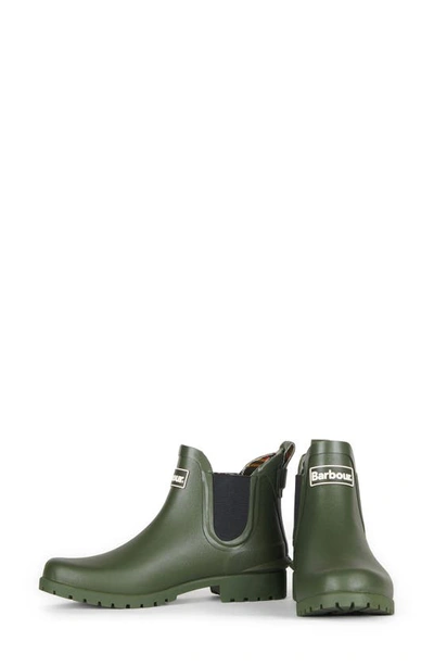 Shop Barbour Wilton Chelsea Rain Boot In Olive