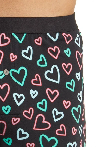 Shop Meundies Knit Boxers In Electric Hearts