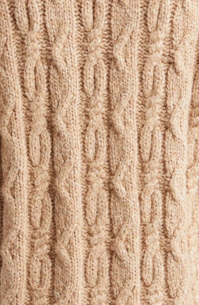 Shop Atm Anthony Thomas Melillo Cable Knit Wool & Cotton Blend V-neck Cardigan In Clay