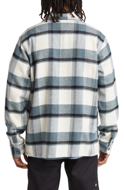 Shop Dickies Coaling Plaid Flannel Button-up Overshirt In Coaling Check Light Base