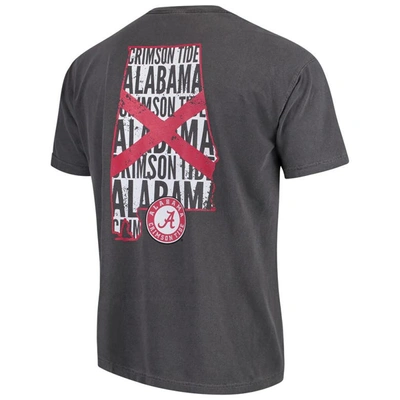 Shop Image One Gray Alabama Crimson Tide Flag Local Comfort Color T-shirt In Charcoal