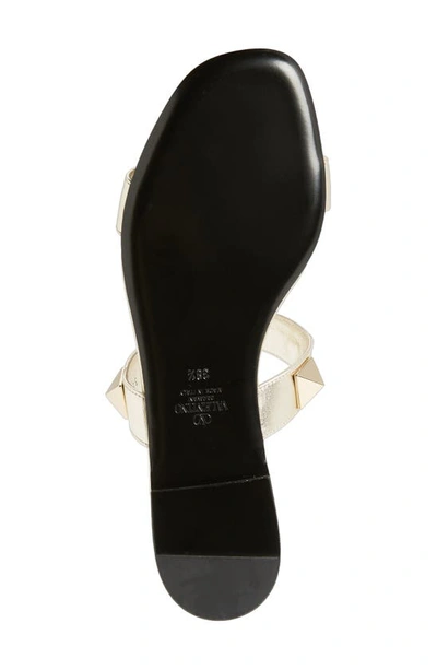 Valentino Roman Stud Slide Sandal In Platino