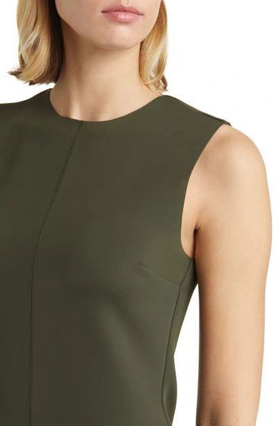 Shop Nordstrom Sleeveless Sculpted Scuba Dress In Olive