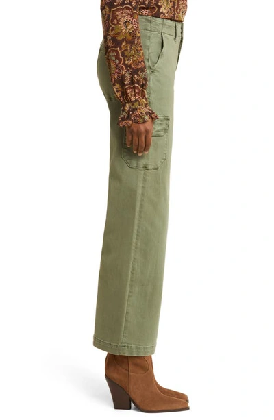 Shop Paige Carly Cargo Pants In Vintage Ivy Green