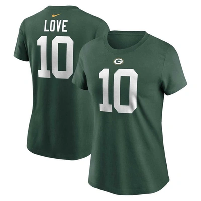 Shop Nike Jordan Love Green Green Bay Packers Player Name & Number T-shirt