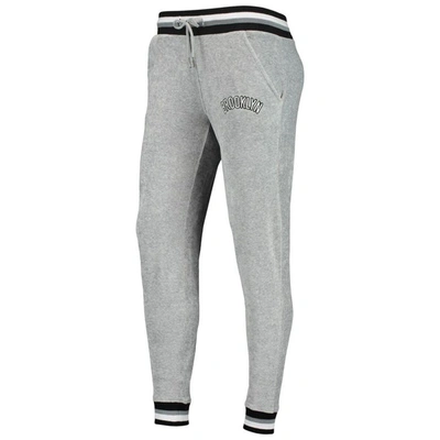 Shop Lusso Gray Brooklyn Nets Maisie-maggie Velour Raglan Pullover Hoodie & Jogger Pants Set