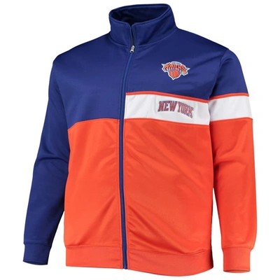 Shop Profile Blue/orange New York Knicks Big & Tall Pieced Body Full-zip Track Jacket