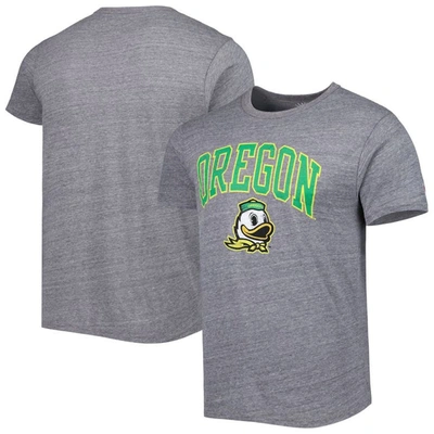 Shop League Collegiate Wear Heather Gray Oregon Ducks 1965 Arch Victory Falls Tri-blend T-shirt