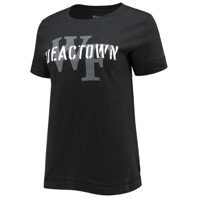 Shop Champion Black Wake Forest Demon Deacons Deactown Wordmark T-shirt