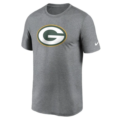 Shop Nike Heather Charcoal Green Bay Packers Legend Logo Performance T-shirt
